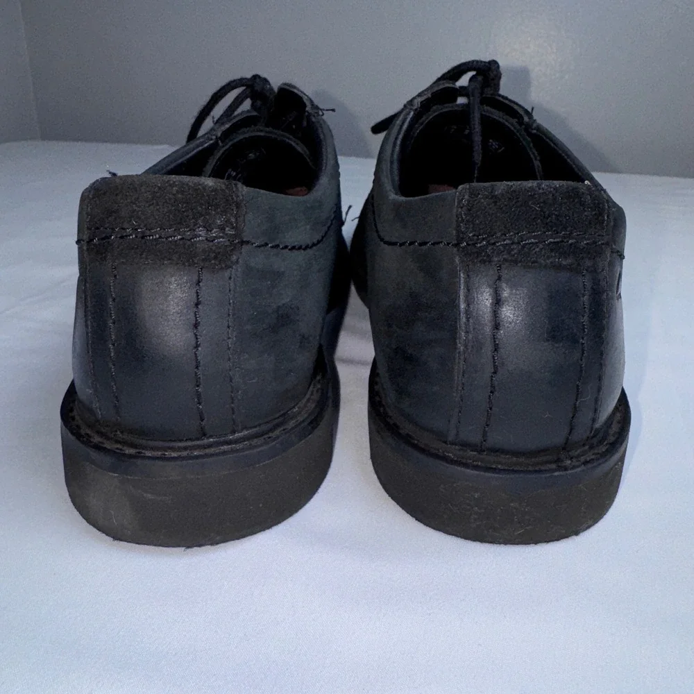 Clarks Mens Black Leather Derby Lace Up Oxford Dress Shoes Size 8 M Matte